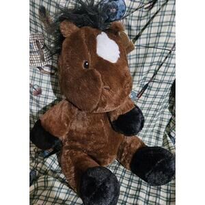 Animal Adventure Plush Horse Stuffed Animal Pony Dark Brown 12" Large